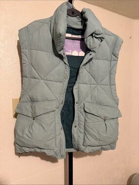 Quilted Sleeveless Puffer Vest in Light Sage - Women's Insulated Layer